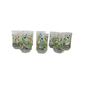 Libby Jubilee Tulips Vintage 1960's Juice Glasses Discontinued Replacements 8